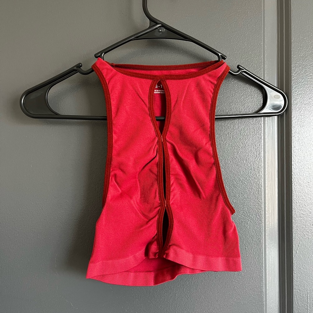 Urban Outfitters Red Sleeveless Crop Tank Top
